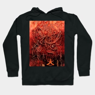 Alien Arcane Aesthic AiArt Red runes 2 Hoodie